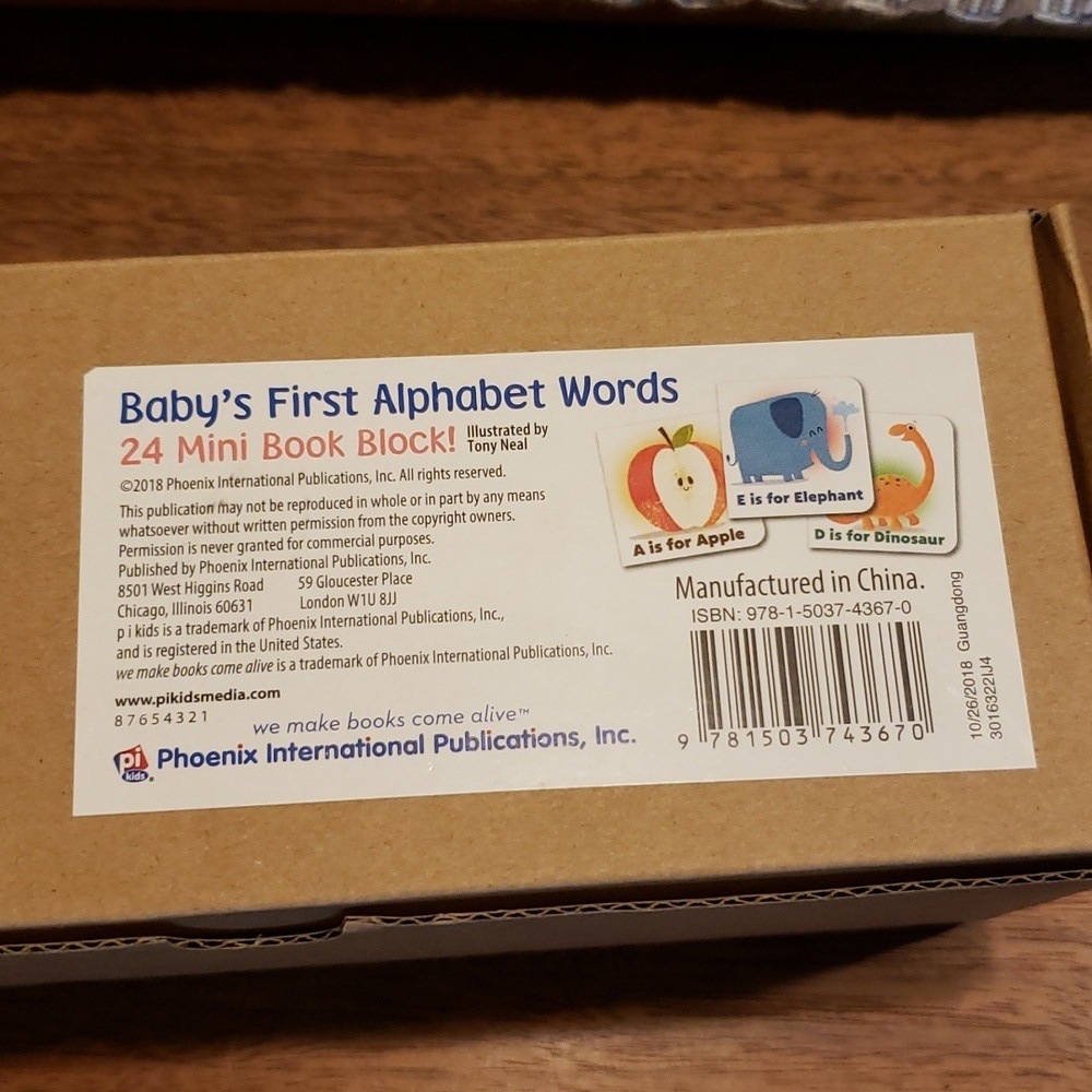 Baby's first Alphabet words mini book block